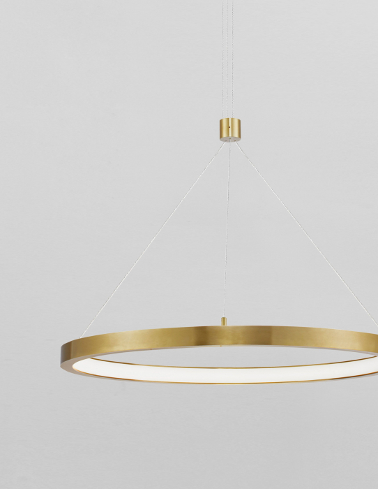Lustra pendul LED dimabila Rayen 60 cm alba/neagra/aurie tip inel, design minimalist, 9172635 - Novaluce [16]