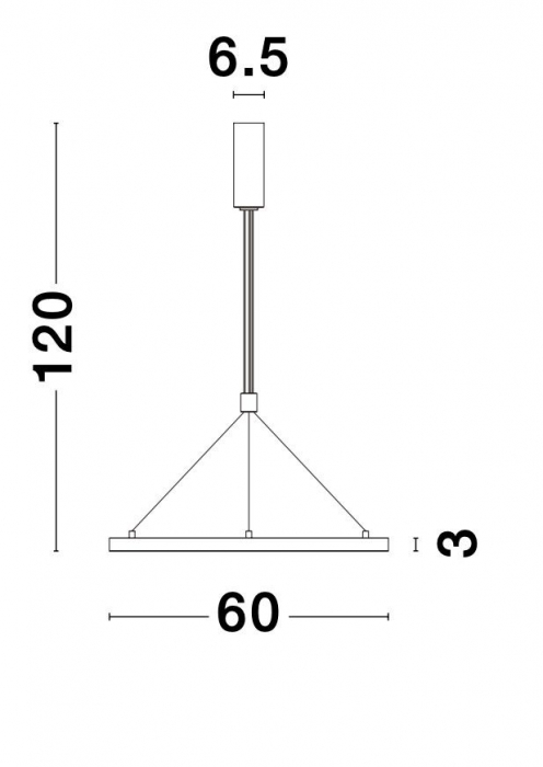 Lustra pendul LED dimabila Rayen 60 cm alba/neagra/aurie tip inel, design minimalist, 9172635 - Novaluce [6]
