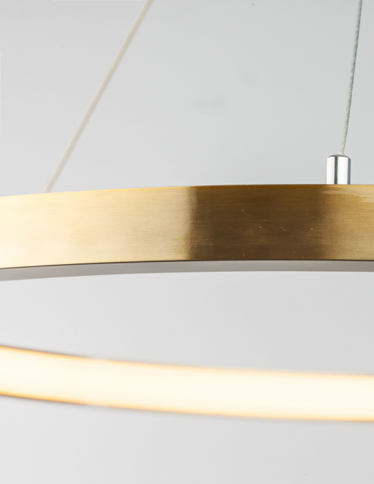 Lustra pendul LED dimabila Rayen 60 cm alba/neagra/aurie tip inel, design minimalist, 9172635 - Novaluce [14]