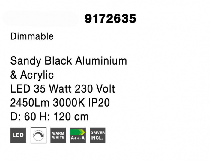 Lustra pendul LED dimabila Rayen 60 cm alba/neagra/aurie tip inel, design minimalist, 9172635 - Novaluce [5]