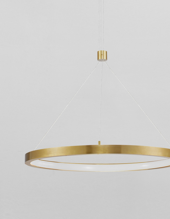 Lustra pendul LED dimabila Rayen 60 cm alba/neagra/aurie tip inel, design minimalist, 9172635 - Novaluce [15]