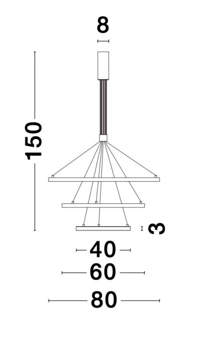 Lustra pendul LED dimabila Rayen alba/neagra/aurie, 3 piese tip inel, design minimalist, 9174108 - Novaluce [4]