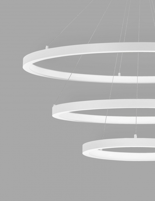 Lustra pendul LED dimabila Rayen alba/neagra/aurie, 3 piese tip inel, design minimalist, 9174108 - Novaluce [3]