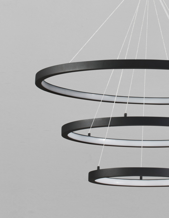 Lustra pendul LED dimabila Rayen alba/neagra/aurie, 3 piese tip inel, design minimalist, 9174108 - Novaluce [7]