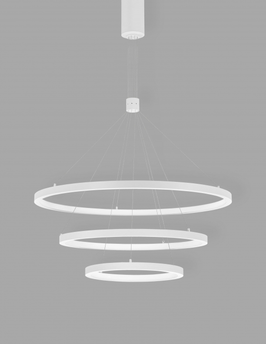 Lustra pendul LED dimabila Rayen alba/neagra/aurie, 3 piese tip inel, design minimalist, 9174108 - Novaluce [2]