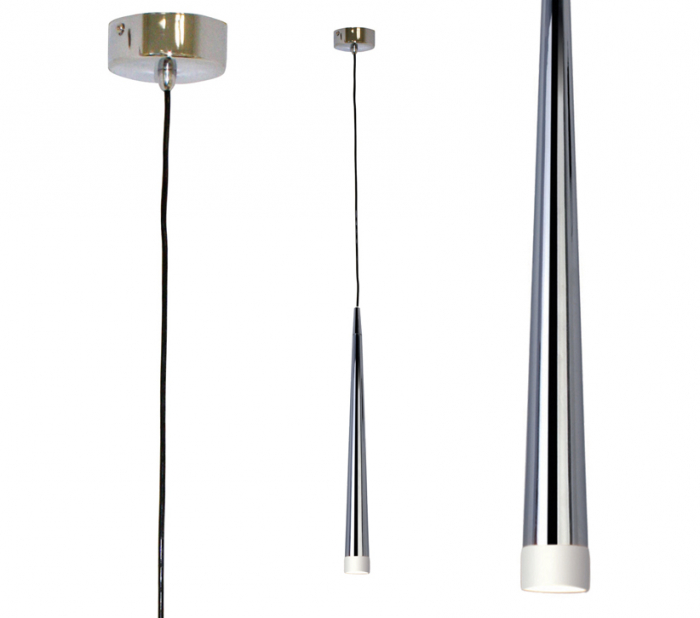 Lustra pendul LED forma con negru/alb/crom Culh 5x60 cm, design modern, metal, AZ 0116 - Azzardo [11]