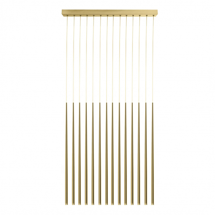 Lustra liniara cu pendule Cenk 45 cm 14 becuri, metal, negru/crom/auriu/alb, iluminare LED, AZ 3423 - Azzardo [2]