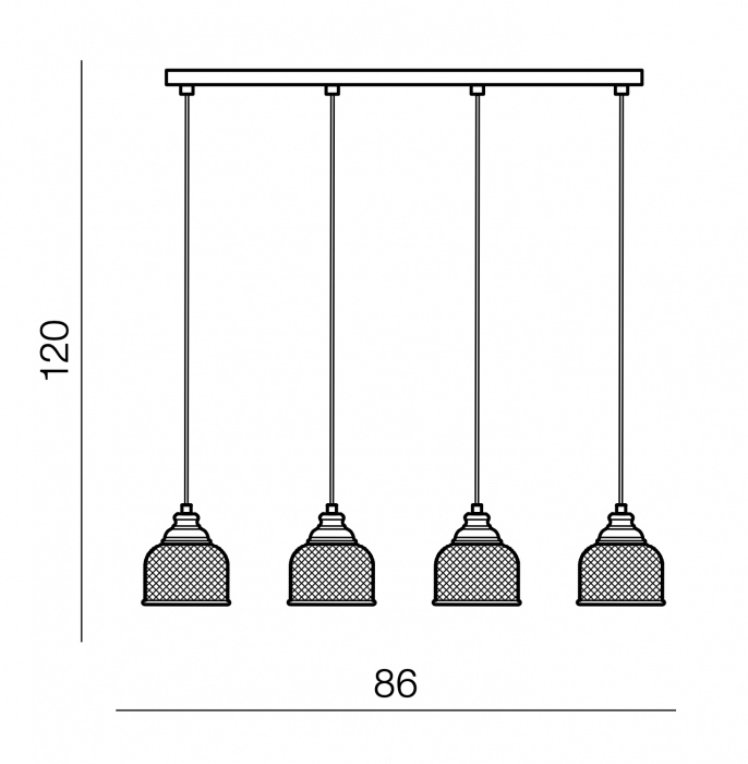 Lustra pendul liniara Leelo 86 cm, abajur sticla, design clasica, AZ 2111 - Azzardo [3]