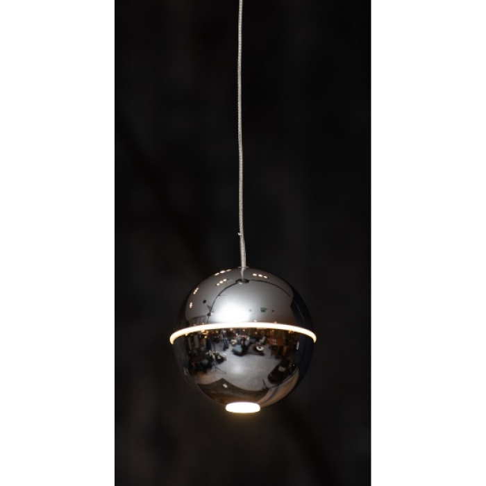 Lustra pendul lux cupru/crom Hagan Ø11 cm cu glob LED otel, P0313 - Maxlight [2]