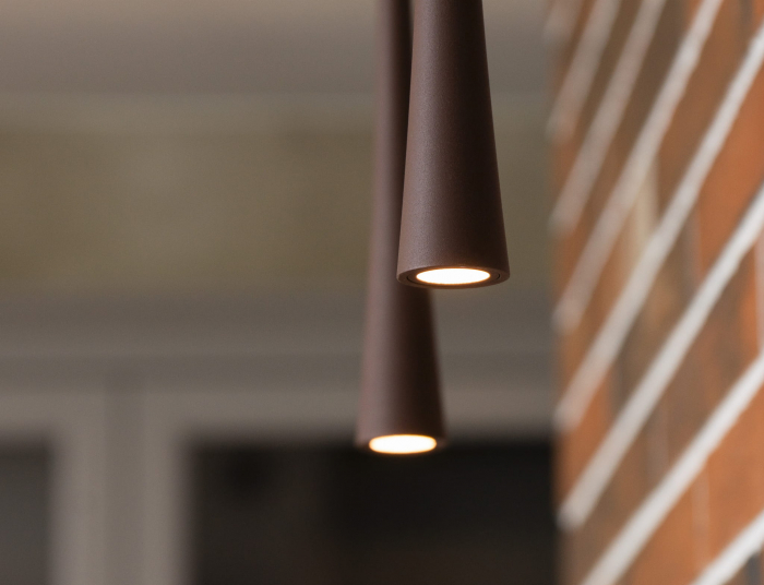 Lustra pendul maro iluminare LED Deus Ø 3 cm inaltime reglabila 40-140 cm, P0337 - Maxlight [3]