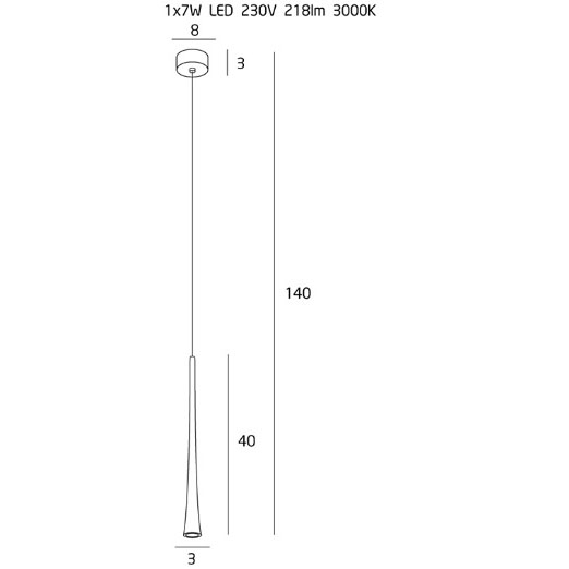 Lustra pendul maro iluminare LED Deus Ø 3 cm inaltime reglabila 40-140 cm, P0337 - Maxlight [5]