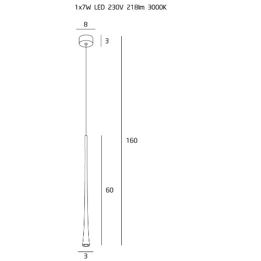 Lustra pendul maro iluminare LED Deus Ø 3 cm inaltime reglabila 60-160 cm, P0338 - Maxlight [2]