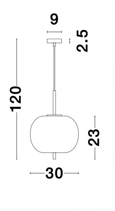 Lustra pendul moderna alb cu auriu Felicia 30 cm, sticla/metal, 9624061 - Novaluce [8]