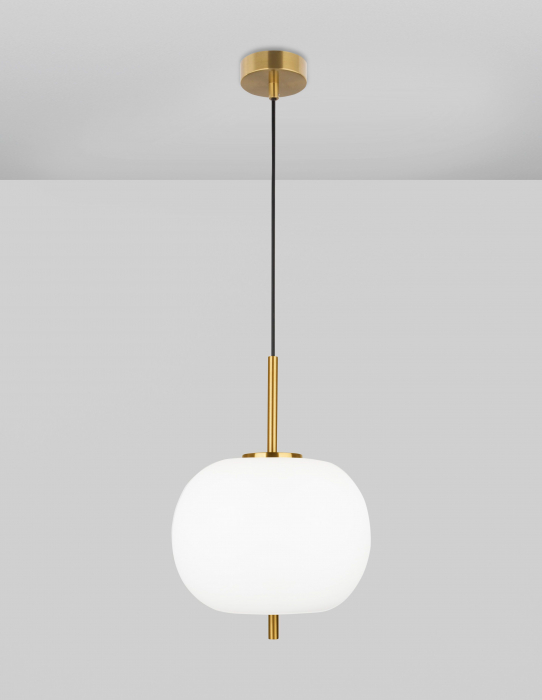 Lustra pendul moderna alb cu auriu Felicia 30 cm, sticla/metal, 9624061 - Novaluce [3]
