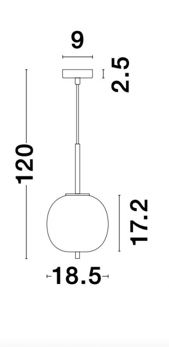 Lustra pendul moderna alb cu auriu Felicia Small 18,5 cm, sticla/metal, 9624064 - Novaluce [5]