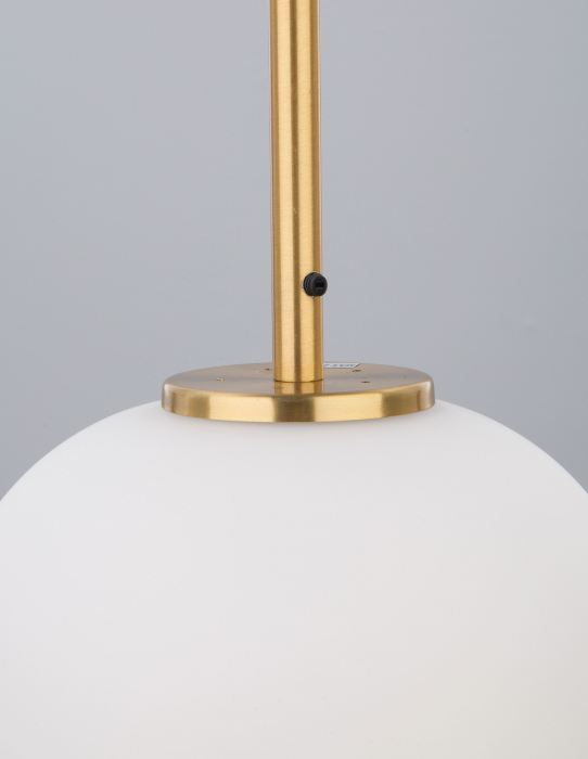 Lustra pendul moderna alb cu auriu forma alungita Felicia Small 15,8x23 cm, sticla/metal, 9624066 - Novaluce [4]
