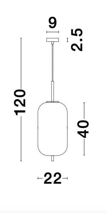 Lustra pendul moderna alb cu auriu forma cilindrica Felicia 22x40 cm, sticla/metal, 9624062 - Novaluce [6]