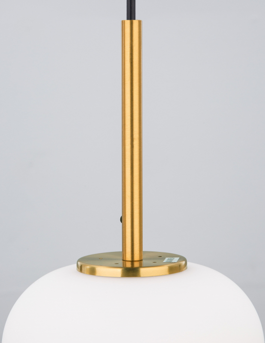 Lustra pendul moderna alb cu auriu forma cilindrica Felicia Small 16,5x20 cm, sticla/metal, 9624065 - Novaluce [4]