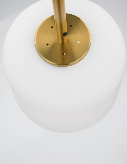 Lustra pendul moderna alb cu auriu forma cilindrica Felicia Small 16,5x20 cm, sticla/metal, 9624065 - Novaluce [5]