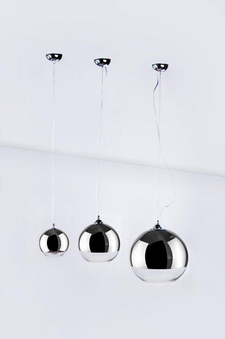 Lustra pendul moderna Yamin forma glob, metal crom/sticla transparenta, diverse dimensiuni, AZ 0731 - Azzardo [9]