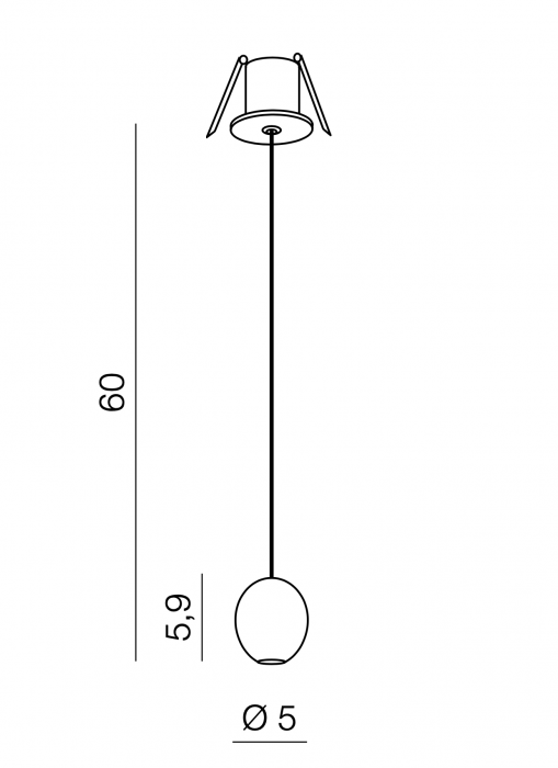 Lustra pendul neagra LED Yolot model incastrabil, design modern, AZ 3096 - Azzardo [3]