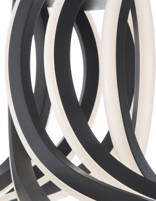 Lustra pendul neagra Swirl 50/80 cm, iluminare LED dimabila, design modern lux, 9100281 - Novaluce [12]