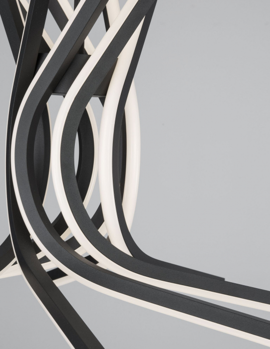 Lustra pendul neagra Swirl 50/80 cm, iluminare LED dimabila, design modern lux, 9100281 - Novaluce [13]