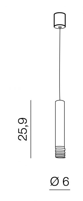 Lustra pendul pe fir Lily Ø 6 cm, metal alb/negru/sampanie, design modern, AZ 3130 - Azzardo [8]