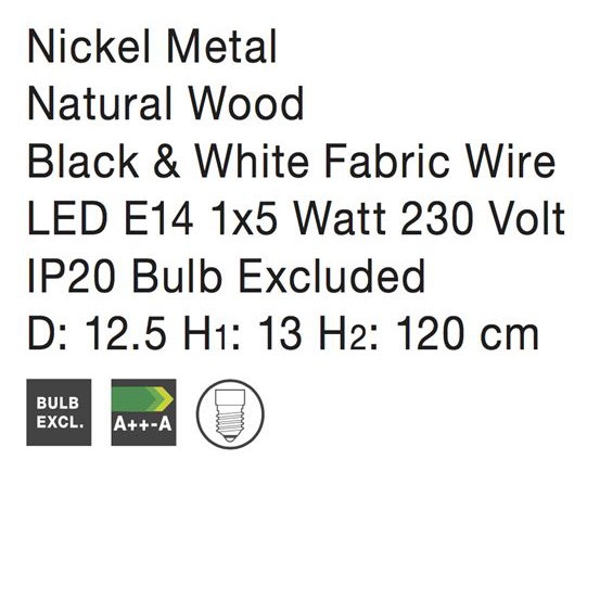 Lustra pendul Ponse diverse culori, abajur din metal cu detaliu din lemn, inaltime reglabila, 7605173 - Novaluce [18]