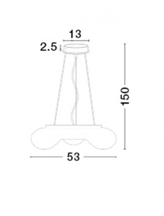 Lustra pendul rotund din sticla alba Demo Ø 53 cm, inaltime reglabila, 51011401 - Novaluce [3]