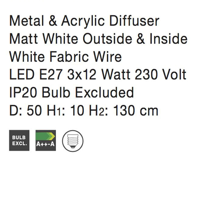 Lustra pendul rotund diverse culori Dima Ø 50 cm, din metal, inaltime reglabila, 550405 - Novaluce [4]