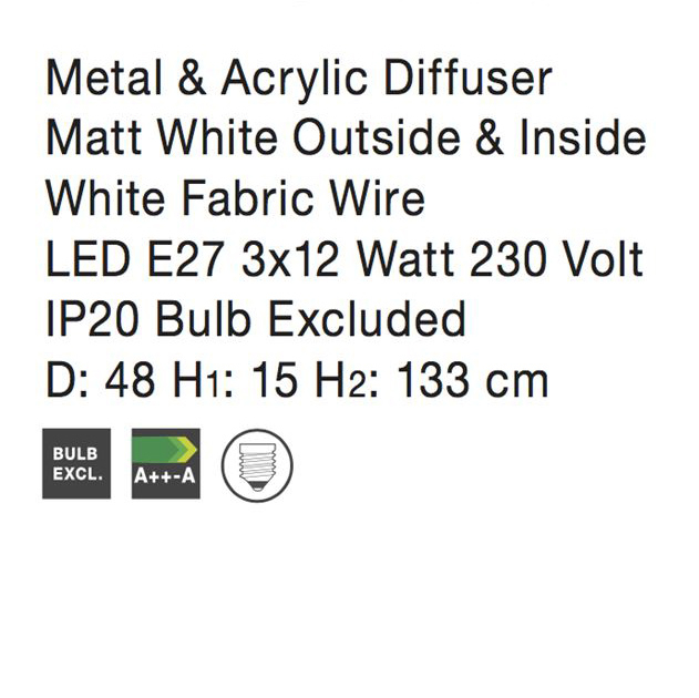 Lustra pendul rotund diverse culori Sharia Ø 35/48 cm, din metal, inaltime reglabila, 826801 - Novaluce [16]