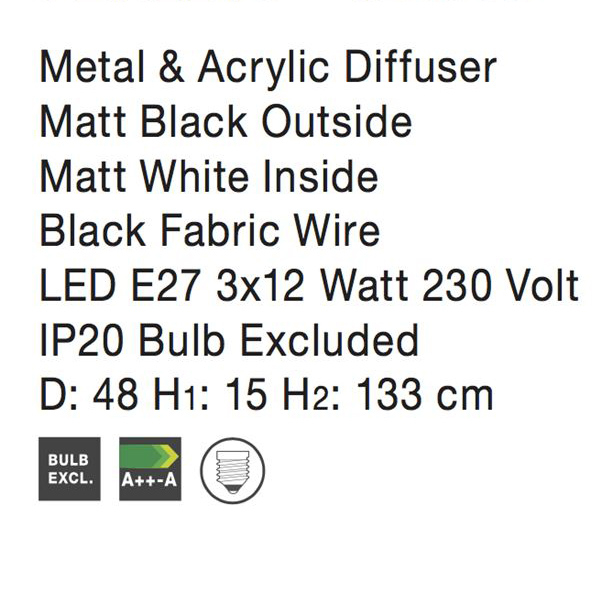 Lustra pendul rotund diverse culori Sharia Ø 35/48 cm, din metal, inaltime reglabila, 826801 - Novaluce [19]