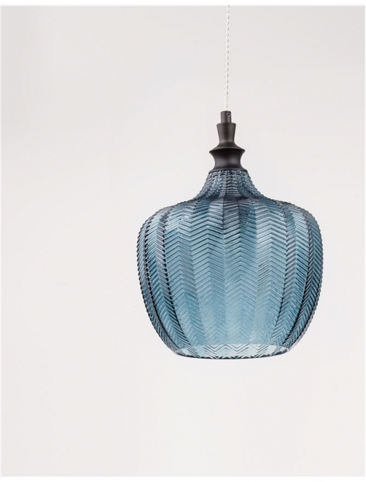 Lustra pendul sticla cu model diverse culori Anri, Ø 24 cm, inaltime reglabila, 9191241 - Novaluce [19]