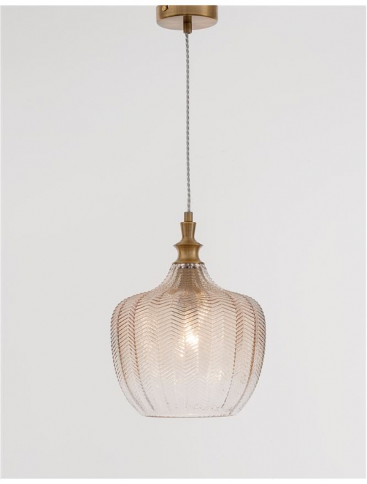 Lustra pendul sticla cu model diverse culori Anri, Ø 24 cm, inaltime reglabila, 9191241 - Novaluce [5]