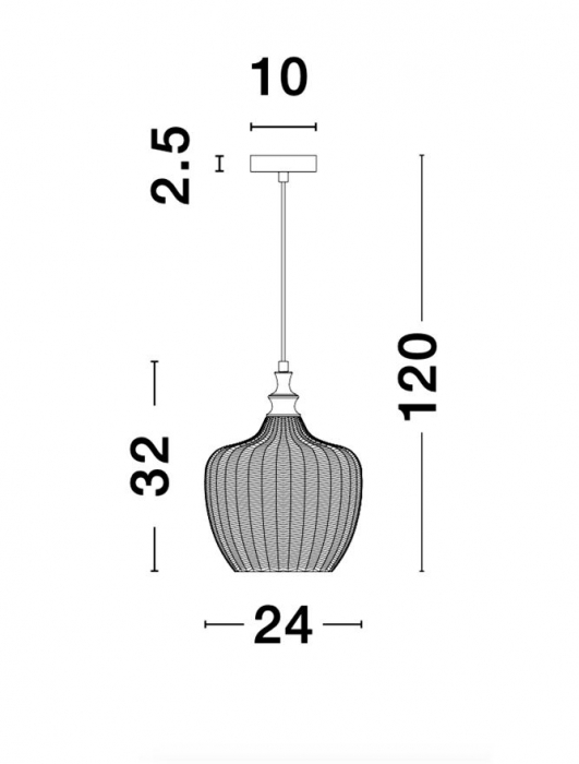 Lustra pendul sticla cu model diverse culori Anri, Ø 24 cm, inaltime reglabila, 9191241 - Novaluce [7]