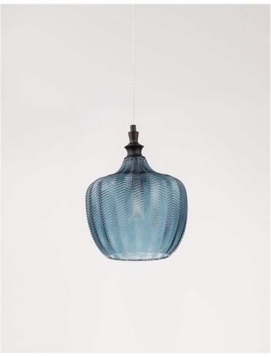 Lustra pendul sticla cu model diverse culori Anri, Ø 24 cm, inaltime reglabila, 9191241 - Novaluce [20]