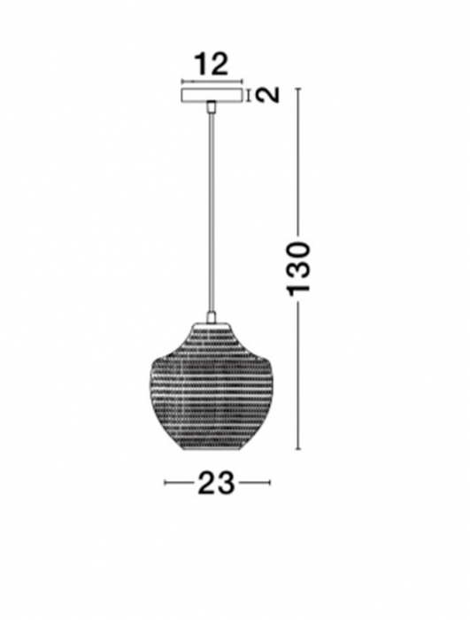 Lustra pendul sticla cu model diverse culori Tejal, Ø 23 cm, inaltime reglabila, 9103532 - Novaluce [4]