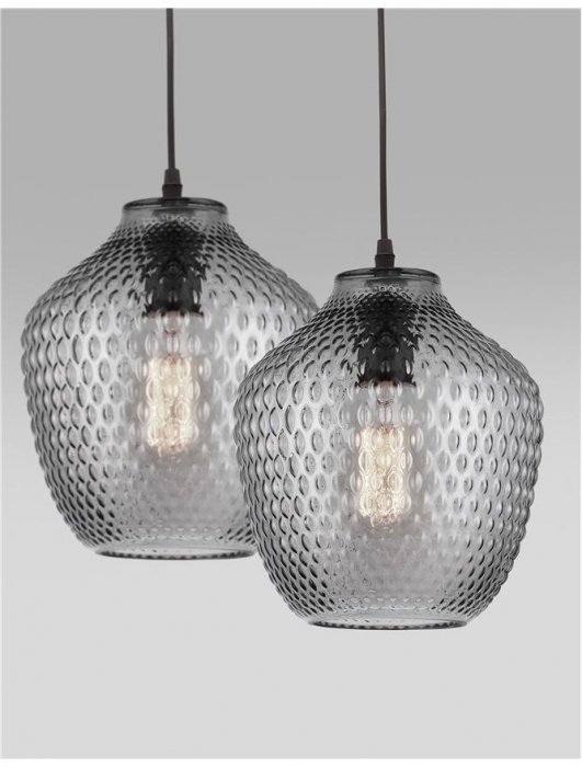 Lustra pendul sticla cu model diverse culori Tejal, Ø 23 cm, inaltime reglabila, 9103532 - Novaluce [6]