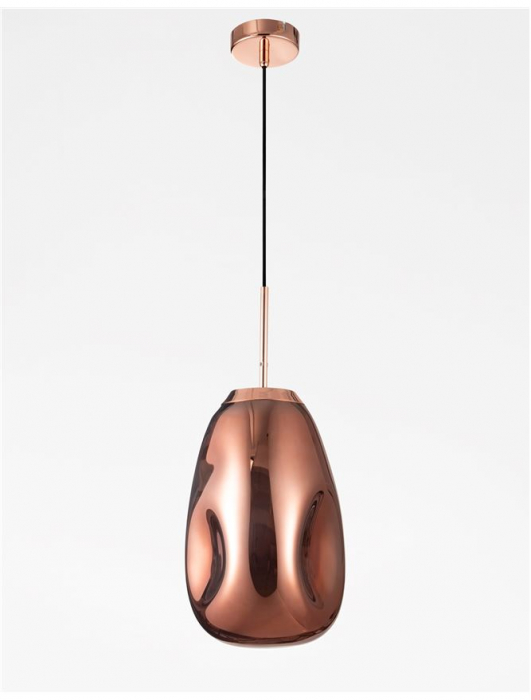 Lustra pendul sticla cupru/auriu/crom Ria Ø 22 cm, inaltime reglabila, 9190393 - Novaluce [9]