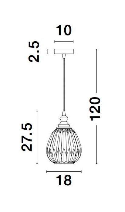 Lustra pendul sticla fumurie/galbena Wassy Ø18 cm, 1xE27, 9066102 - Novaluce [5]
