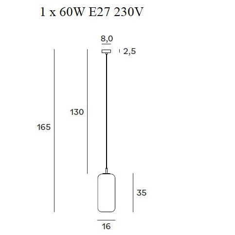 Lustra pendul sticla opal lucios Veera Ø 20/16/28 cm baza metal auriu, inaltime reblabila, P0448 - Maxlight [4]