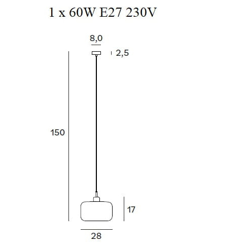 Lustra pendul sticla opal lucios Veera Ø 20/16/28 cm baza metal auriu, inaltime reblabila, P0448 - Maxlight [6]