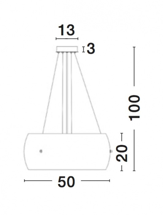 Lustra pendul sticla transparenta Dagma Ø 40/50 cm, metal cromat, 6100401 - Novaluce [3]