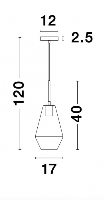 Lustra pendul sticla transparenta Nalia Ø17 cm, metal auriu, 9426732 - Novaluce [5]