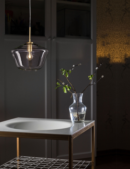 Lustra pendul sticla transparenta Nalia Ø30 cm, metal auriu, 9426733 - Novaluce [8]