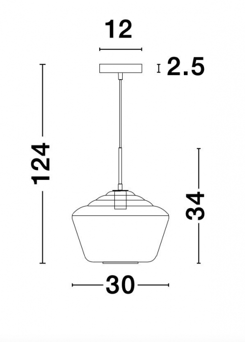 Lustra pendul sticla transparenta Nalia Ø30 cm, metal auriu, 9426733 - Novaluce [9]