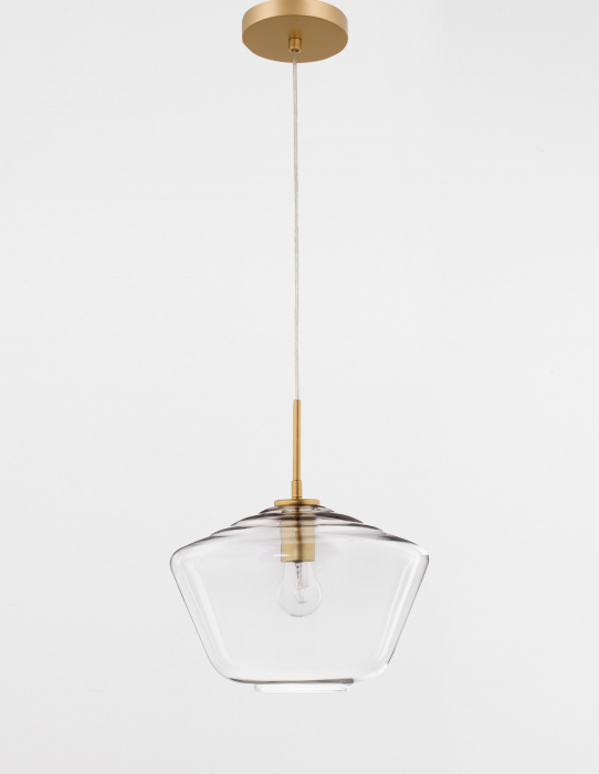 Lustra pendul sticla transparenta Nalia Ø30 cm, metal auriu, 9426733 - Novaluce [3]