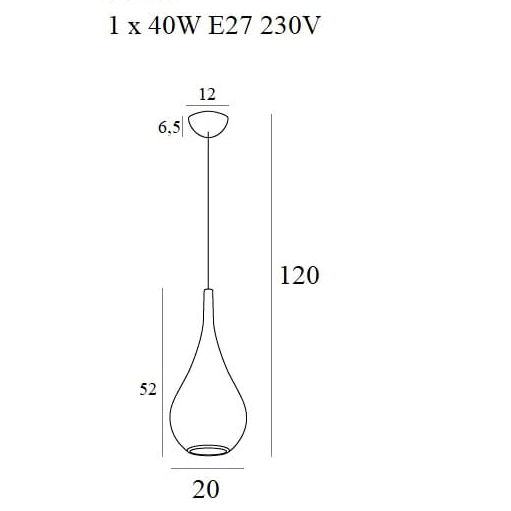 Lustra pendul tip picatura finisaj alama Reane Ø 20 cm din metal, inaltime reglabila, P0436 - Maxlight [2]