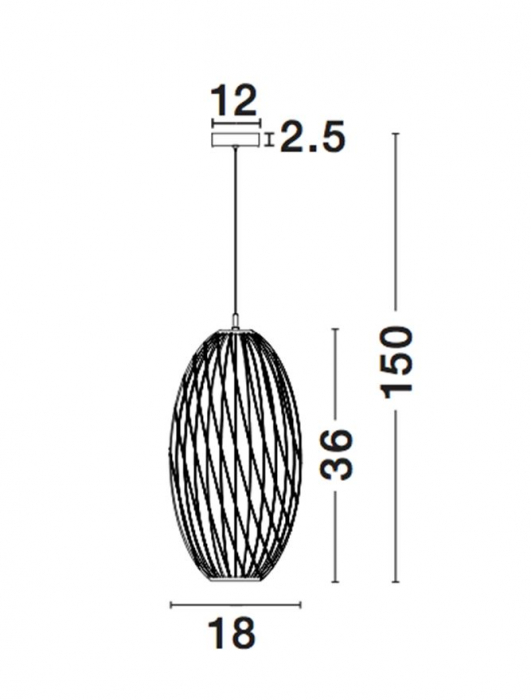 Lustra pendul Vanda, din metal Ø 18 cm, inaltime reglabila, 8436419 - Novaluce [3]